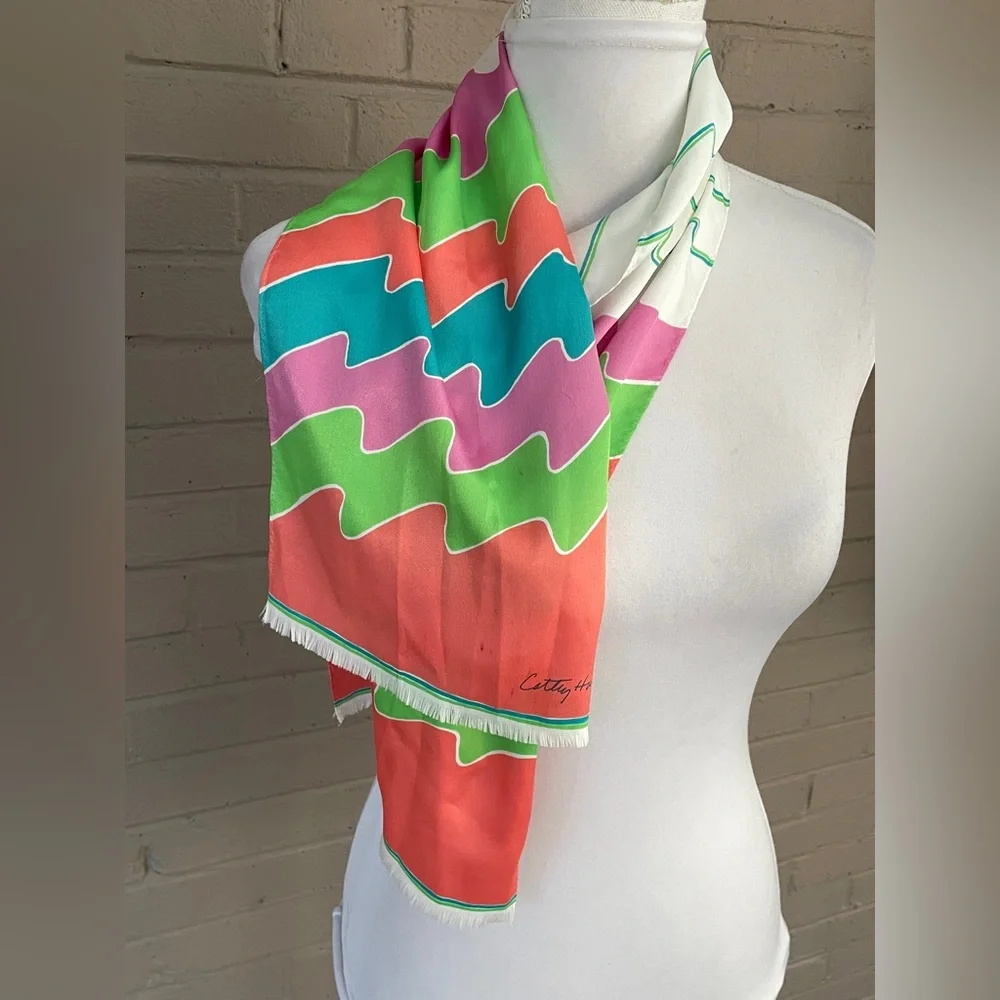 Vintage  60’s -70’s  Cathy Hardwick  Modern Print Scarf
